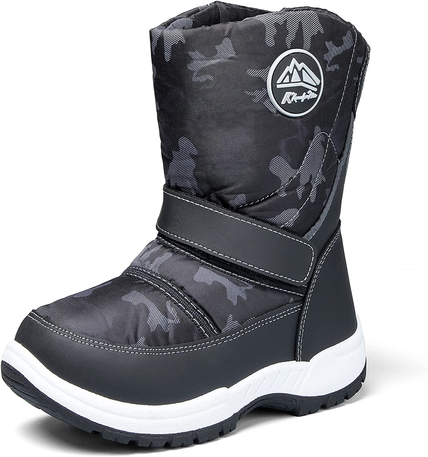 K KomForme Kids Snow Boots Waterproof Camouflage Boys Winter Boot