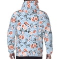 thumbnail image 7 of Pofeuu Rose Flowers Print Mens Casual Hooded Collar Drawstring Hoodies Pullover Sweatshirts Casual Long Sleeve Shirts-Small, 7 of 7