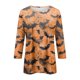 thumbnail image 4 of Camisa de manga larga con temática de Halloween para mujer: blusa informal con estampado de murciélagos y lunas para las festividades de otoño, 4 of 5