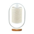 thumbnail image 2 of Table Lamp For Bedroom 3 Way Dimmable Nightstand Lamp With Round Flaxen Fabric Shade For Living Room Office Dorm-Solid Wood- LED Bulb Included, Xinsrenus Under $5! Table Lamp For Bedroom 3, 2 of 7