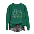 thumbnail image 6 of Gunia Plus Size Pumpkin Halloween Sweatshirt For Women Cat Graphic Sweatshirt Round Neck Long Sleeve Pullover Tops Casual Fall Fashion Trendy Clothes Dark Green S-3Xl, 6 of 6