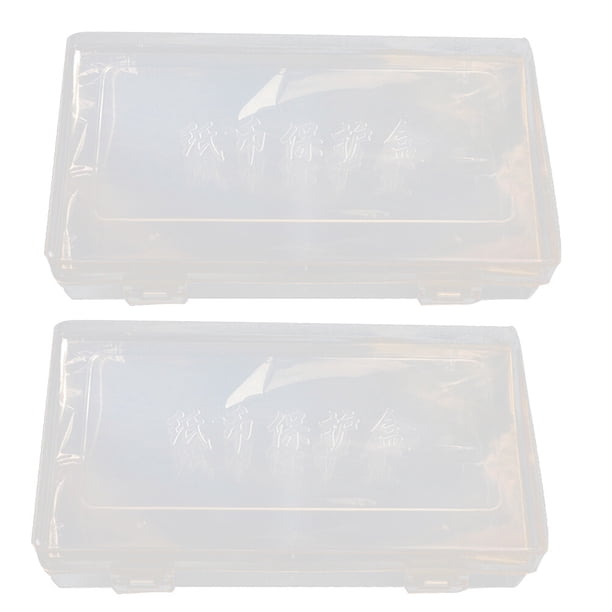 Bolsas de almacenamiento de billetes conmemorativas de 200 piezas de papel moneda de bolsillo de bolsas de protección de papeles billetes para tiendas de hogares con caja de 2 piezas