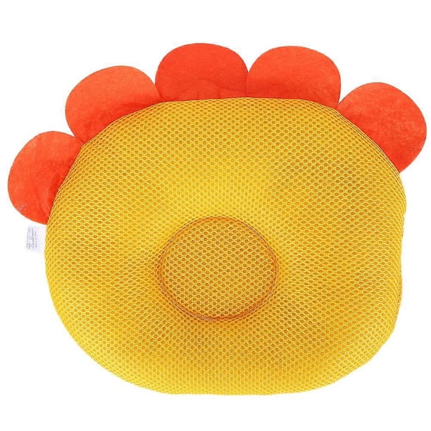Newborn Infant Pillow Flat Head Prevention Breathable Soft Infant Baby PillowYellow