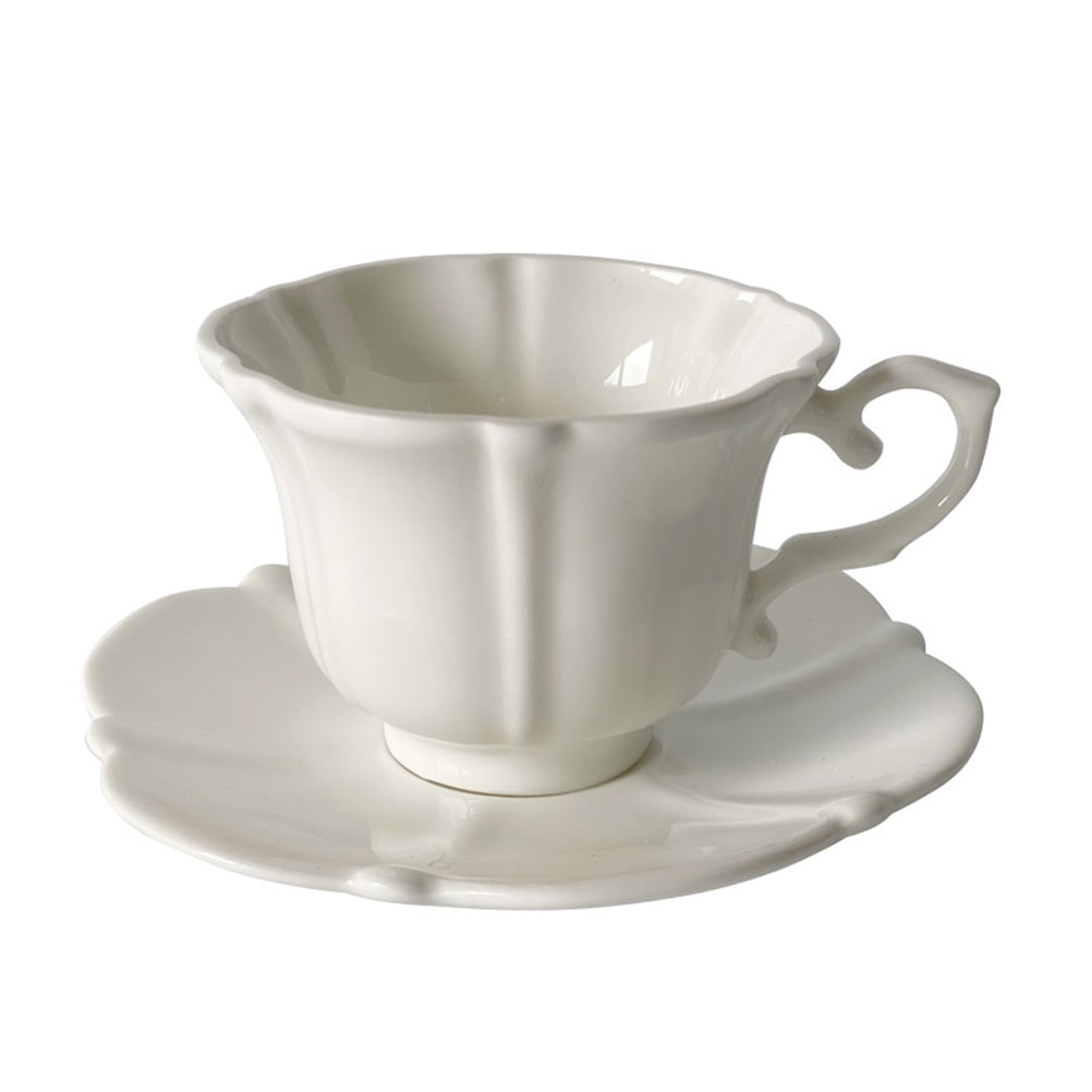 1 Set Elegant Coffee Cup with Saucer Porcelain Coffee Mug Tea Cup and Saucer Kit