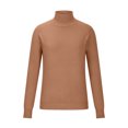 thumbnail image 4 of UAMVSH Women's Turtleneck Sweaters Classic Long Sleeve Knitted Pullover Tops Trendy Solid Color Fall Winter Basic Sweaters(Large,Coffee), 4 of 6