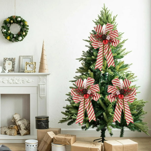 Fabric bow Christmas pendant glutinous powder multi layer Christmas tree ornaments decoration high end scene layout props,Christmas tree decorations,glutinous powder ornaments,glittering snowflake