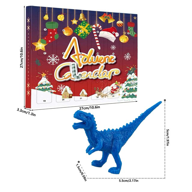 Mini dinosaurio de 24 piezas para niños, figuras de animales de simulación, calendario de adviento de Navidad, juego de dinosaurios, regalo de Navidad
