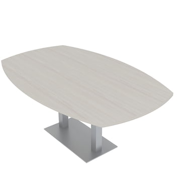 6 Person Arc Boat Conference Table Square Metal Base Electrical Unit
