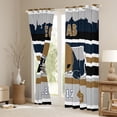 thumbnail image 3 of jejeloiu Philadelphia Slihouette Blackout Curtains,Kids Rugby Helmet Curtains Pack of 2 (38x45 Each),American Football City Window Curtains For Boys Teens,Super Cozy Room Decor, 3 of 6