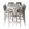 thumbnail image 2 of Pemberly Row Contemporary 7-piece Aluminum Patio Bar Set in Gray, 2 of 7