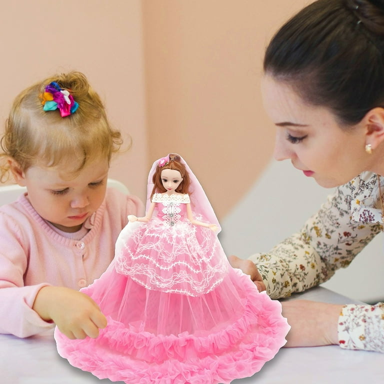 Matoen inch Doll for Girls, Dolls with Wedding Dress, Pink
