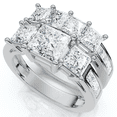 thumbnail image 4 of Pompeii 3 1/2Ct Princess Cut Diamond Engagement Ring Set 14k Gold or Platinum Lab Grown, 4 of 4