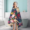 thumbnail image 6 of French Bulldog Dog and Pioneer Flower Hooded Bath Towel，60"x35" for Ages 3 To 12 Kids, Quick Dry Lightweight Soft Microfiber Hood Beach Towel Cover Up for Kids, 6 of 7