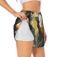 thumbnail image 1 of Balery Sunshine Jungle Dinosaur Pantalones cortos deportivos para mujer con forro y dos bolsillos, elásticos, para entrenamiento, gimnasio, yoga-X-Large, 1 of 7