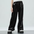 thumbnail image 2 of CAICJ98 Girls Sequin Flare Pants Sparkle Bell Bottoms Toddler Kids Elastic Waist Glitter Disco Dance Trousers with Pockets Black,5-6 Years, 2 of 4