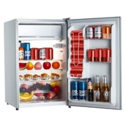 4.3 Cu.Ft Compact Mini Fridge with Freezer – Single Door Refrigerator, 7-Setting Temperature Control, Removable Shelves, Crisper Drawer, Low Noise, for Bedroom, Office, Dorm, RV – White