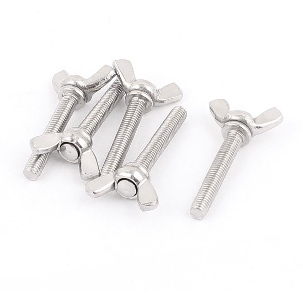 M5x30mm 304 Stainless Steel Thumb Bolts Butterfly Wing Screw 5pcs