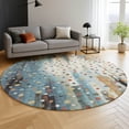 thumbnail image 6 of Addison Rugs Mayfield Premium Machine Washable Transitional Geometric Teal Round Rug, 8' x 8', 6 of 6