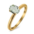 thumbnail image 2 of Natural Green Amethyst Prasiolite Yellow Tone Silver Size-5 Minimalist Oval Cathedral Solitaire Ring Wedding Engagement Rings For Women 925 Sterling Silver Gifts For Her, 2 of 6