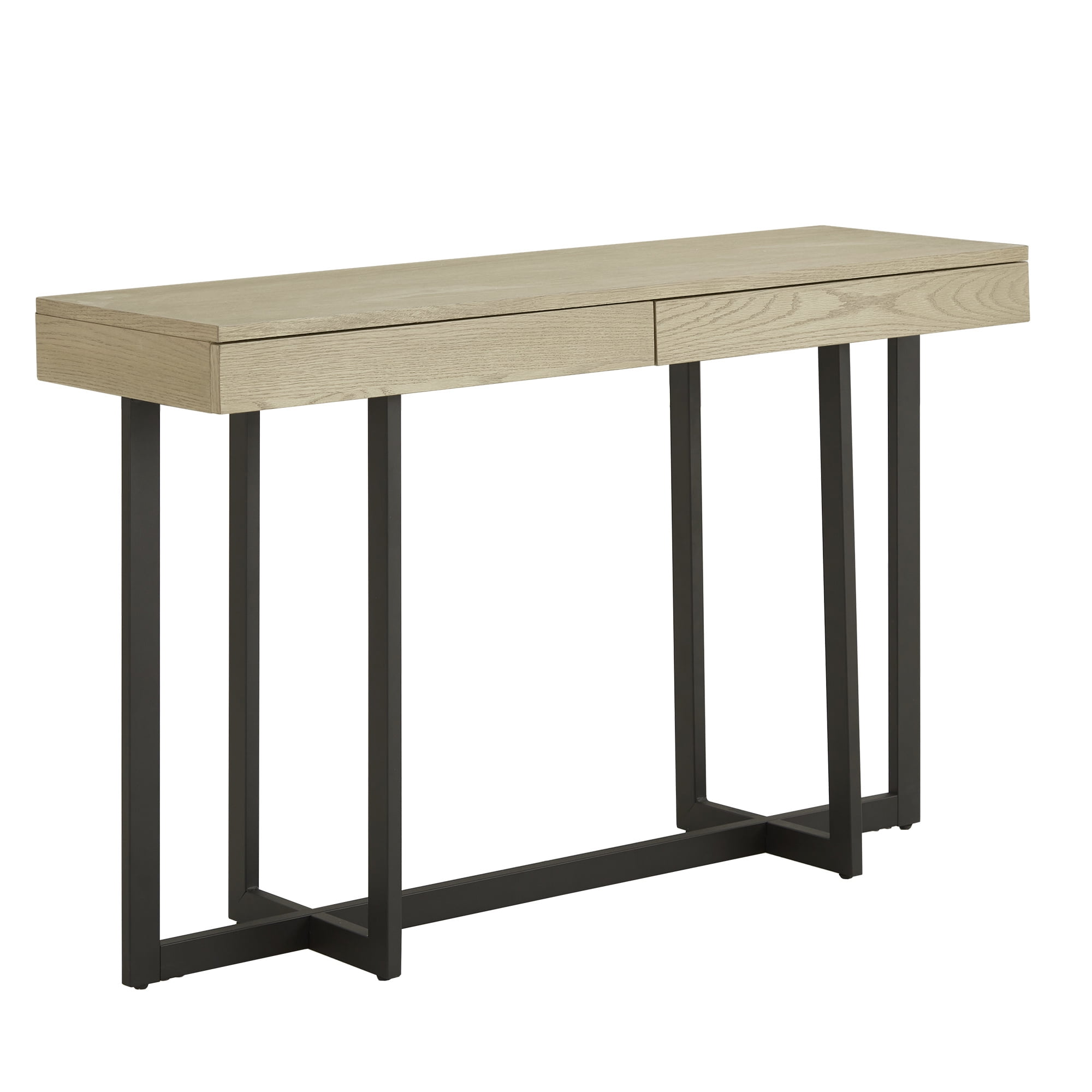 Weston Home Nadian Wood and Metal Console Table, Ivory