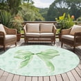 thumbnail image 4 of Large Round Rug 8Ft Washable Non-Slip, Green Bow Circle Area Rugs for Living Room Bedroom, Cute Bowknot Minimalist Solid Color Indoor Floor Mats Carpet Runner for Home Decor, 4 of 8