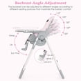 thumbnail image 2 of OLAKIDS High Chair for Babies & Toddlers, Foldable Highchair with Multiple Adjustable Backrest, Footrest and Seat Height, Removable Tray, Detachable PU Leather Cushion, Built-in Rear Wheels, 2 of 8