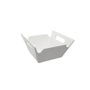 10 Strawberry Street  Whittier Set of 6 White Porcelain 4-inch Square Handled Bowls