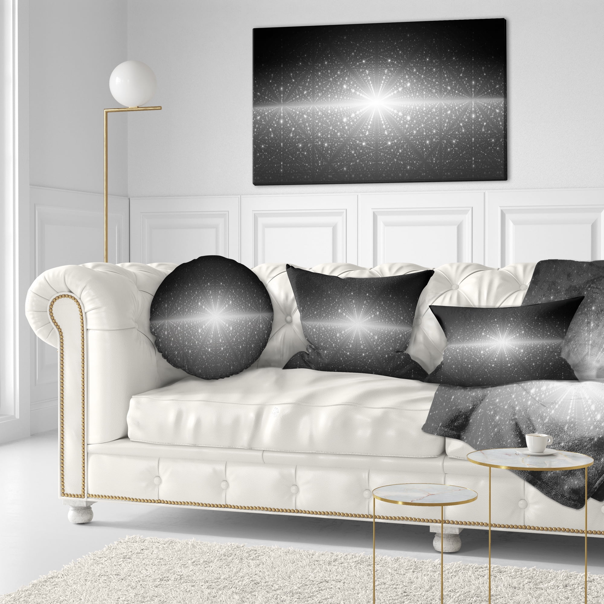 Designart Stardust and Bright Shining Stars - Abstract Throw Pillow - 12x20
