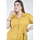 thumbnail image 4 of Vestido camisero de lino Roman Fashion /Tallas Extras 2107 (Mostaza) ocre 40, 4 of 6