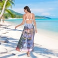 thumbnail image 7 of FORMRS Womens Long Sarong Beach Wrap Semi-Sheer Bikini Skirt Bathing Swimsuit Cover Up, Green Boat, 7 of 7