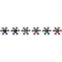 Lot Of 6 Tongue Rings Barbells Surgical steel Flowers 14g