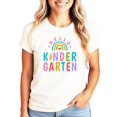 thumbnail image 4 of Hello Kindergarten Shirt for Girls Rainbow Back to School First Day Graphic Tee Kids Natural Shirt Large, 4 of 7
