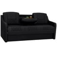 thumbnail image 2 of Qualitex Gravitas DX Console RV Sofa Bed - 72" Wide - Black & Charcoal Ultimate Leather, 2 of 9
