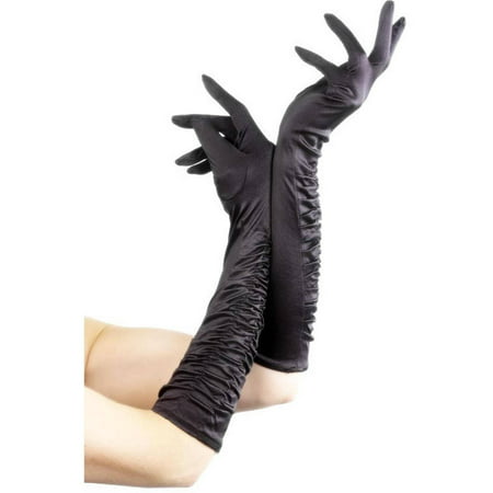 Long Temptress Gloves, Black Halloween Accessory,