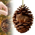 thumbnail image 2 of Forest Animal Acorn Ornaments, Animal Christmas Ornament, Animal Christmas Tree Ornament, 2D Flat Acrylic Forest Animal Decoration, Hanging Pendant Gift for Animal Lovers, 2 of 7