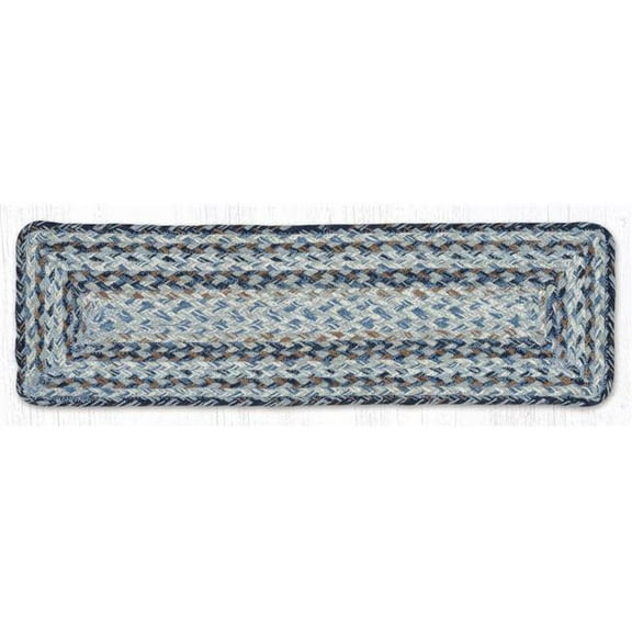Earth Rug 39-9-119 27 x 8.25 in. C-9-119 Denim Braided Rectangle Stair Tread Mat