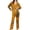 Yellow, variant on Orange Halloween Pajamas For Women Satin Fall Satin Cute Ghost Pumpkin Print Long Sleeve Button Top and Pants Matching Sleepwear S