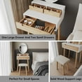 thumbnail image 5 of PULUOMIS Vanity Makeup Table LED Mirror Dressing Desk with Drawers and Storage Shelves, 5 of 7
