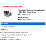 Timing Belt Tensioner - Compatible with 1998 - 2003 Toyota Sienna 1999 2000 2001 2002