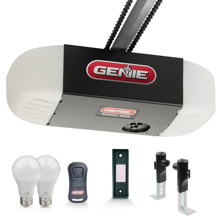 Genie - Chain 550 Essentials - 1/2 HPc Durable Chain Garage Door Opener - Plus LED Light (Best Light Bulbs For Garage Door Opener)