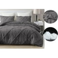 thumbnail image 6 of DNG Creations 5 Piece Diamond Ruffle Comforter 100% Egyptian Cotton, 800TC - Solid Dark Grey Colour - Super Soft 550 GSM All Season ( Full/Queen - Size ), 6 of 6