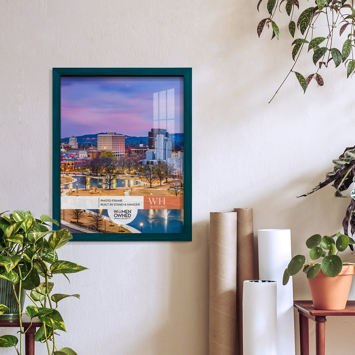 Woodgrain 11 in. x 14 in. Ocean Blue Picture Frame Set (Set of 4)