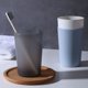 thumbnail image 4 of Vaso para cepillo de dientes Simple (blanco y gris), 2 uds., para lavado en casa, vaso para dientes de gran capacidad, 4 of 5