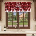 thumbnail image 6 of Christmas Curtain Valances for Windows, Kitchen Valance Window Treatments Panel 2 Pack, Winter Snowman Snowflake Xmas Trees Red Plaid Rod Pocket Short Curtains for Bathroom Bedroom 60 x 18 Inch, 6 of 8