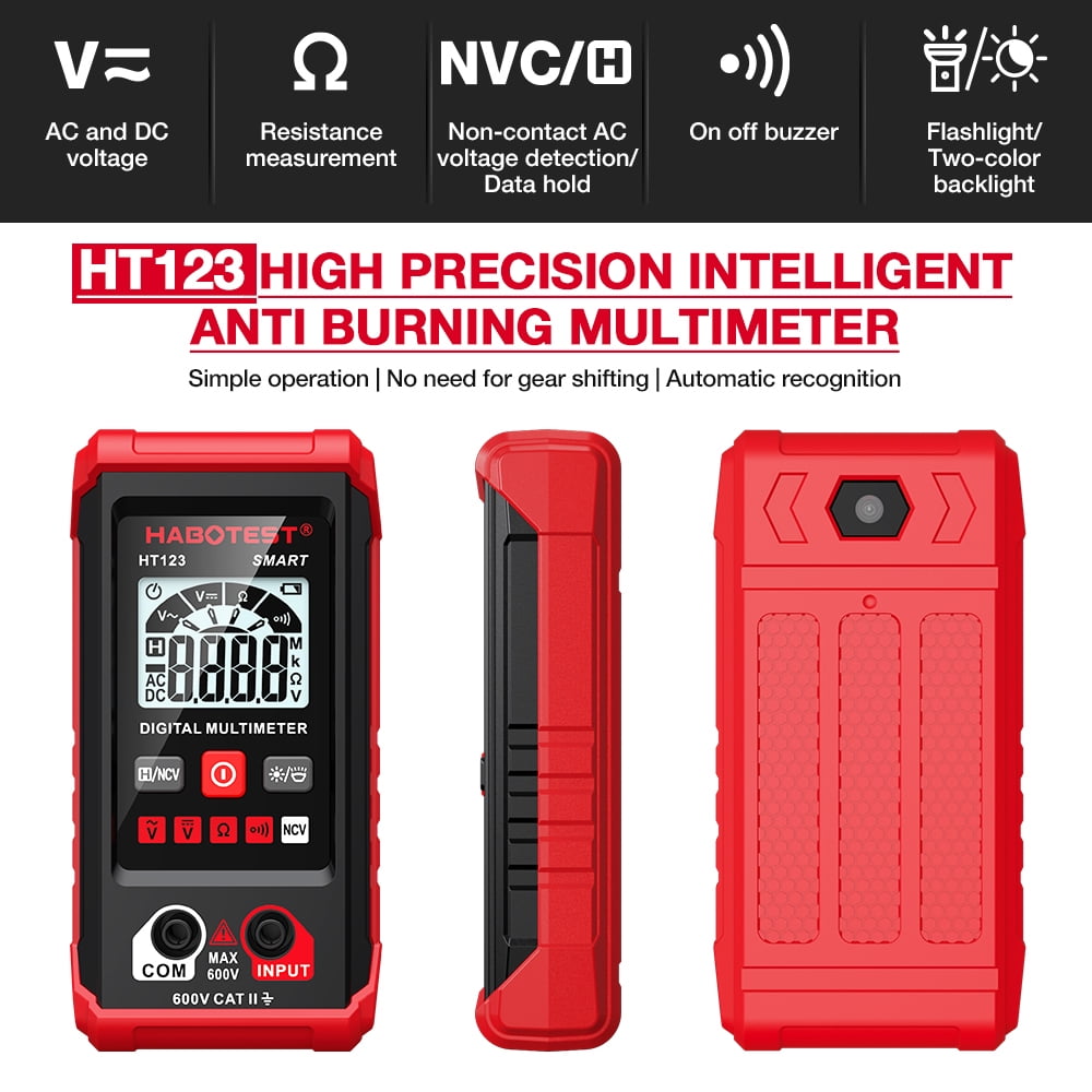 HABOTEST HT92 HT123 Digital Multimeter 600V AC/DC 4000 Counts Smart