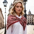 thumbnail image 2 of Unique Bargains 1 Pc Silk Scarf Multi-purpose Print Neck Scarf Red White, 2 of 5