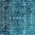 thumbnail image 1 of Ahgly Company Machine Washable Indoor Square Oriental Turquoise Blue Industrial Area Rugs, 4' Square, 1 of 4