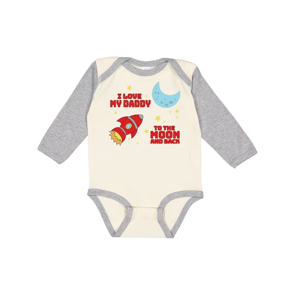 Inktastic I Love My Daddy to the Moon and Back Boys or Girls Long Sleeve Baby Bodysuit