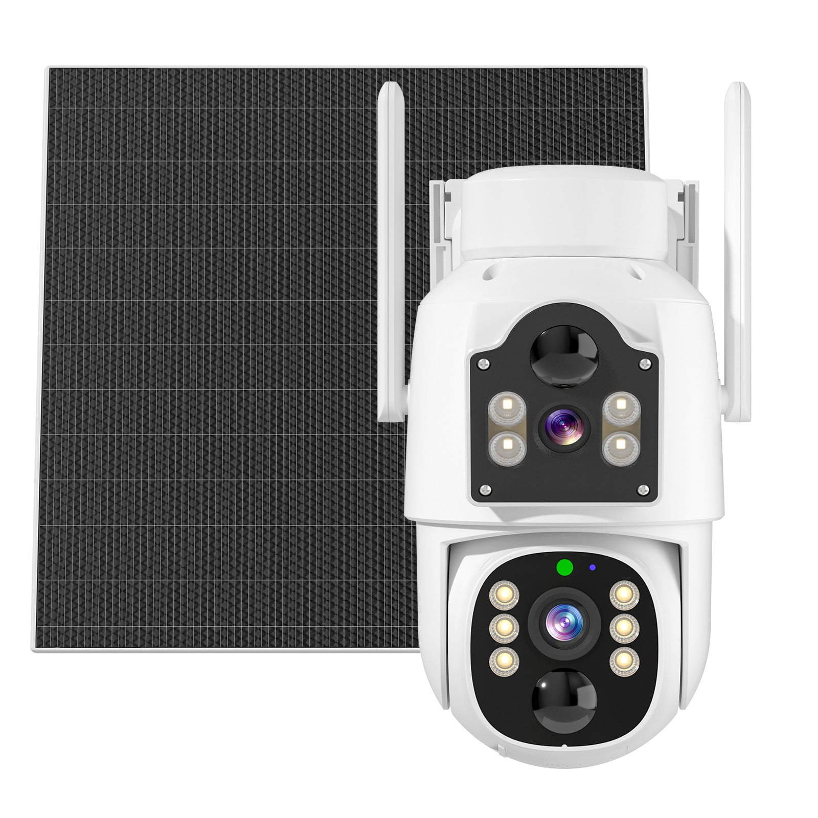 Hiseeu 4MP Dual Lens Solar Battery Security Camera, 360° View Wireless Outdoor Camera, Waterproof PIR Detection 2-Way Audio