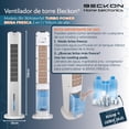 thumbnail image 3 of Ventilador de torre BRISA FRESCA Beckon 2 en 1 de 106cm de alto +control remoto +oscilación +modos de uso +temporizador con display LED incluye 4 cooling pads, 3 of 7